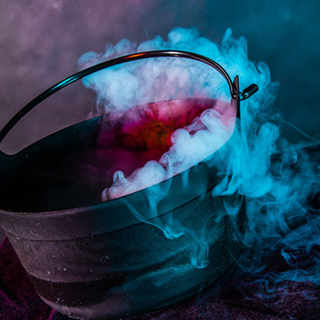 Halloween Witch's Cauldron With Dry Ice