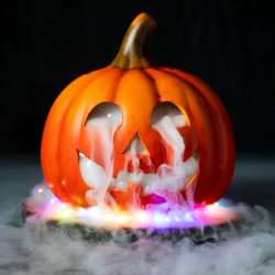 Halloween Jack O Lantern Pumpkin With Dry Ice Fog Breathing Scary Halloween Dry Ice Fog