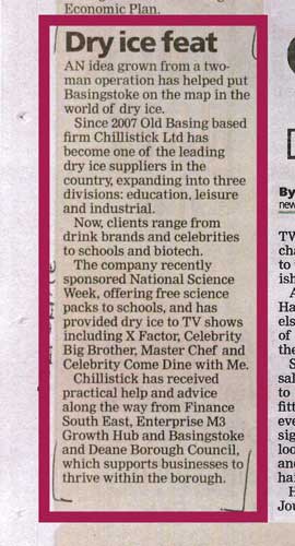 Basingstoke Gazette Article On Chillistick