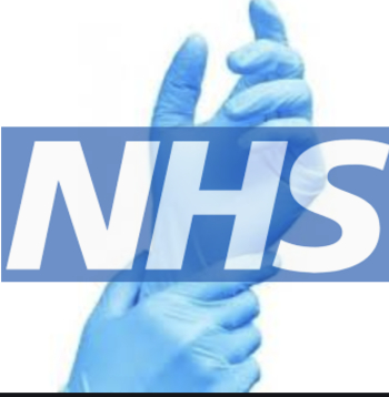 NHS Logo | Blue Nitrile Gloves